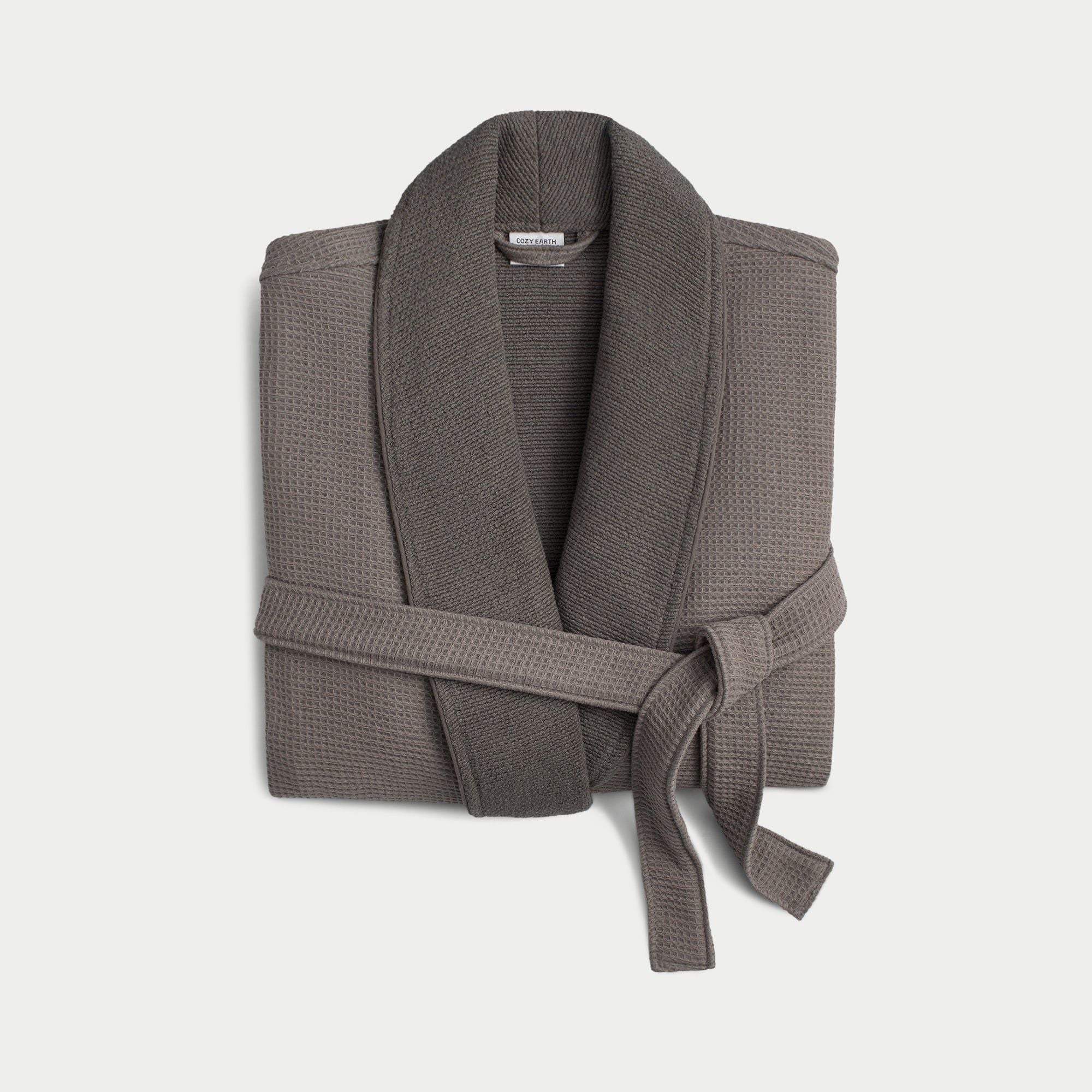 Cozy Earth Waffle Bath Robe Available in Charcoal, White and Light Grey - Image 10