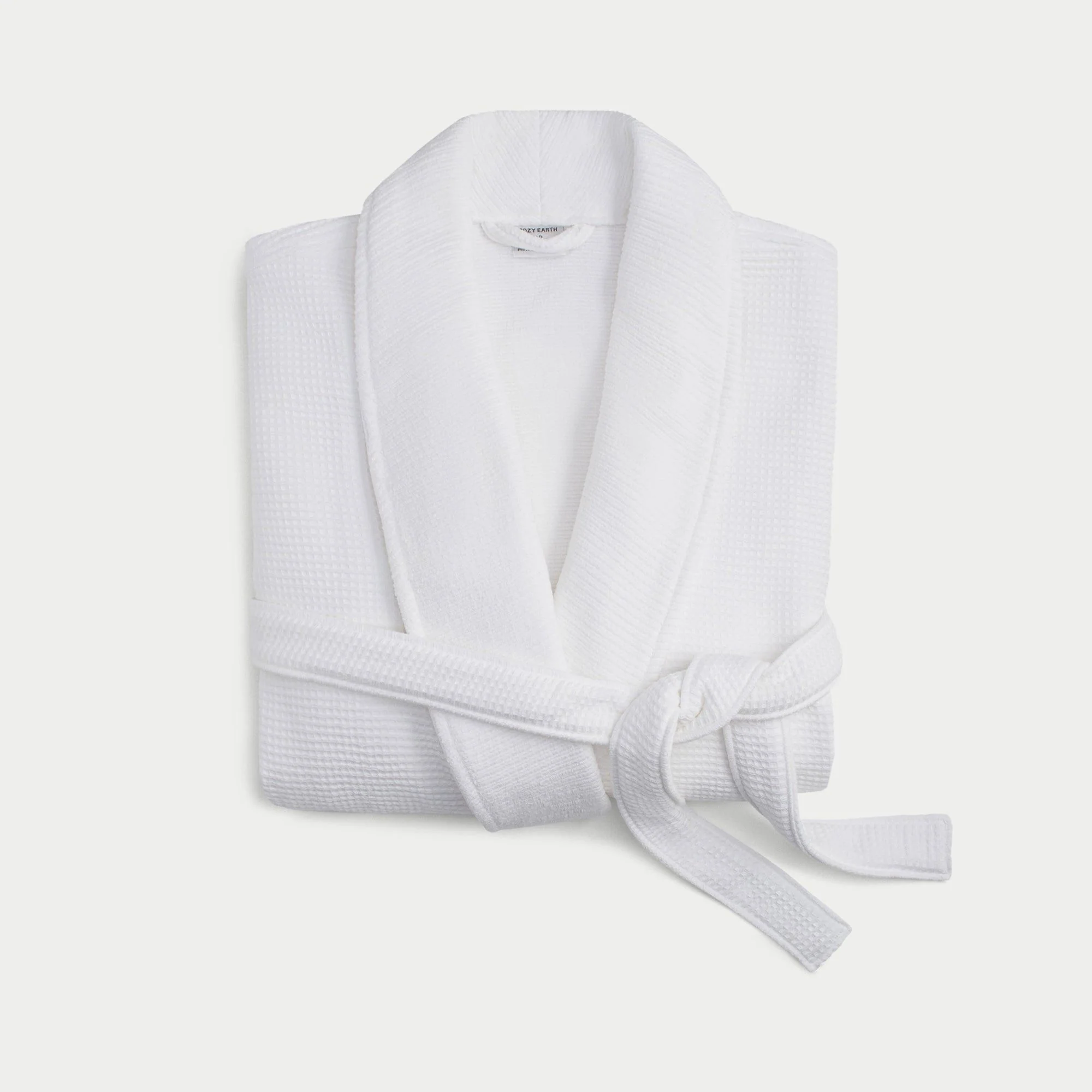 Cozy Earth Waffle Bath Robe Available in Charcoal, White and Light Grey - Image 13