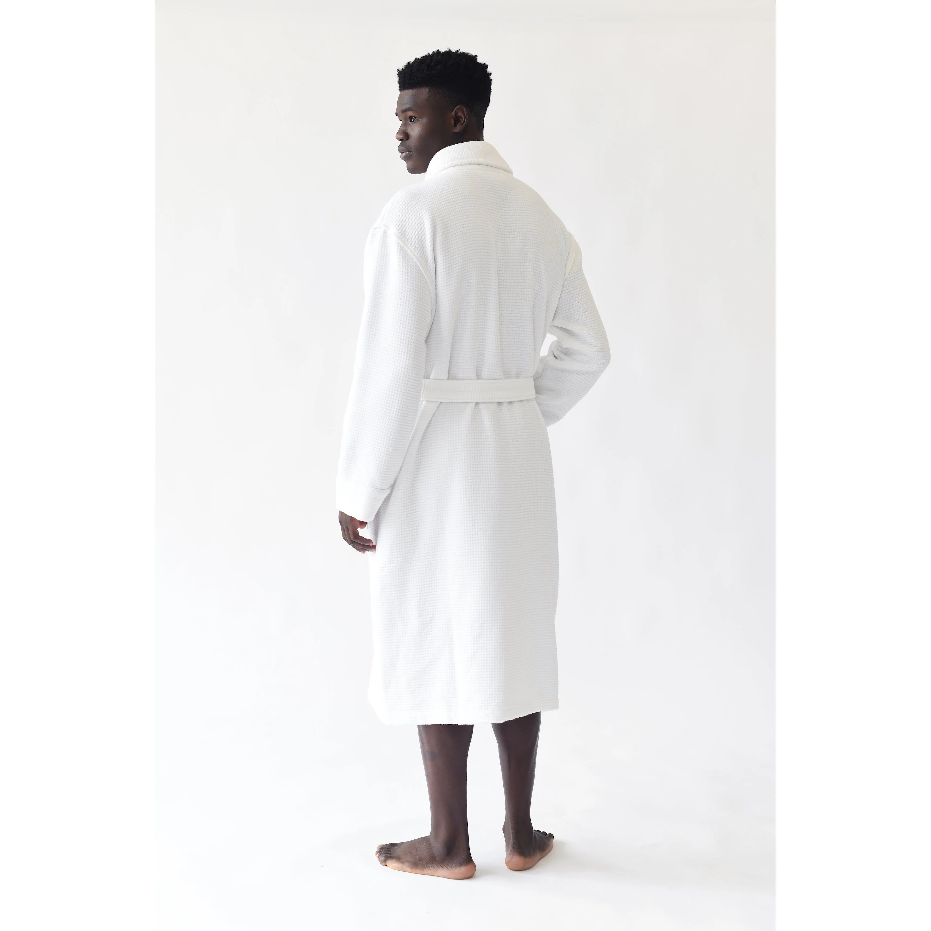 Cozy Earth Waffle Bath Robe Available in Charcoal, White and Light Grey - Image 19