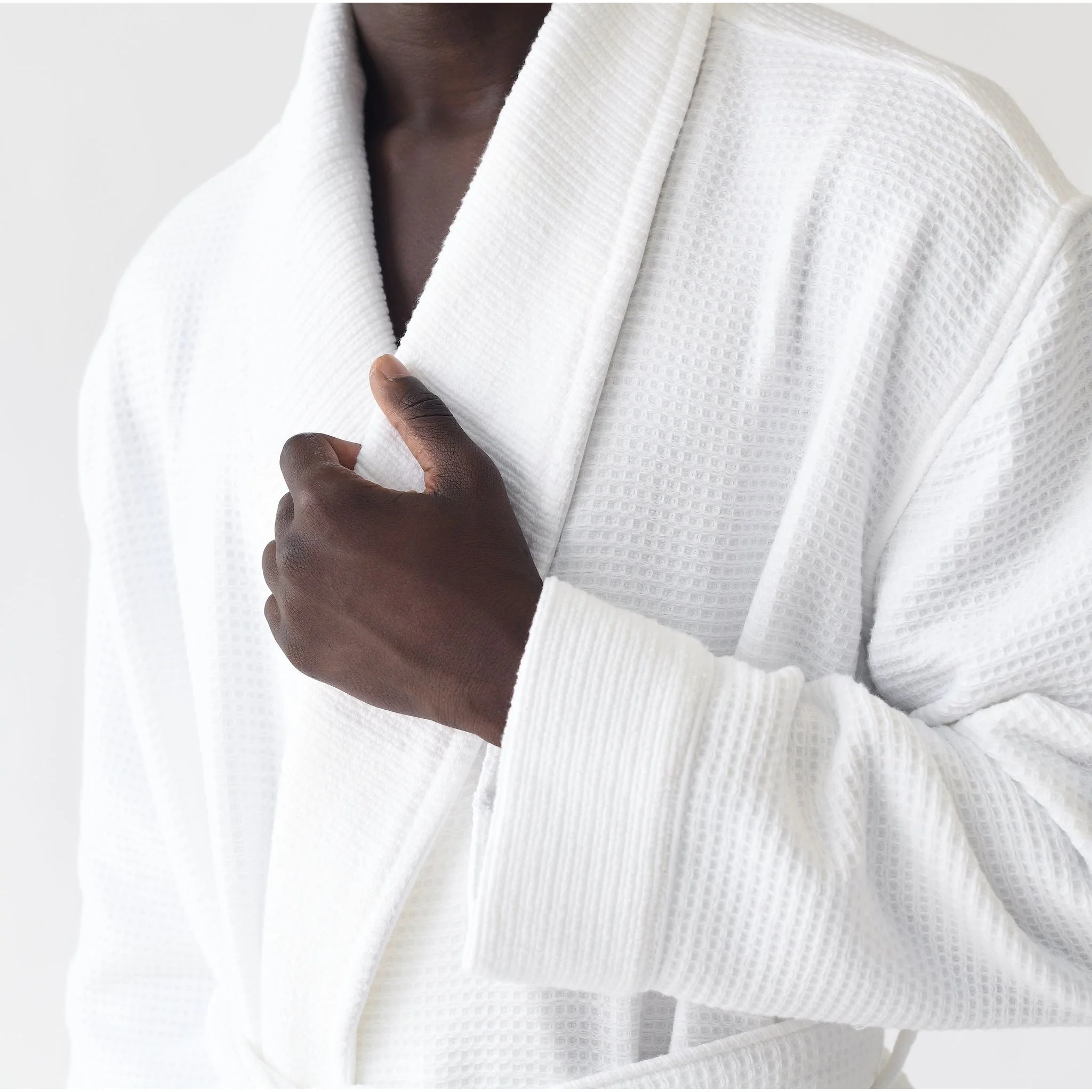 Cozy Earth Waffle Bath Robe Available in Charcoal, White and Light Grey - Image 20
