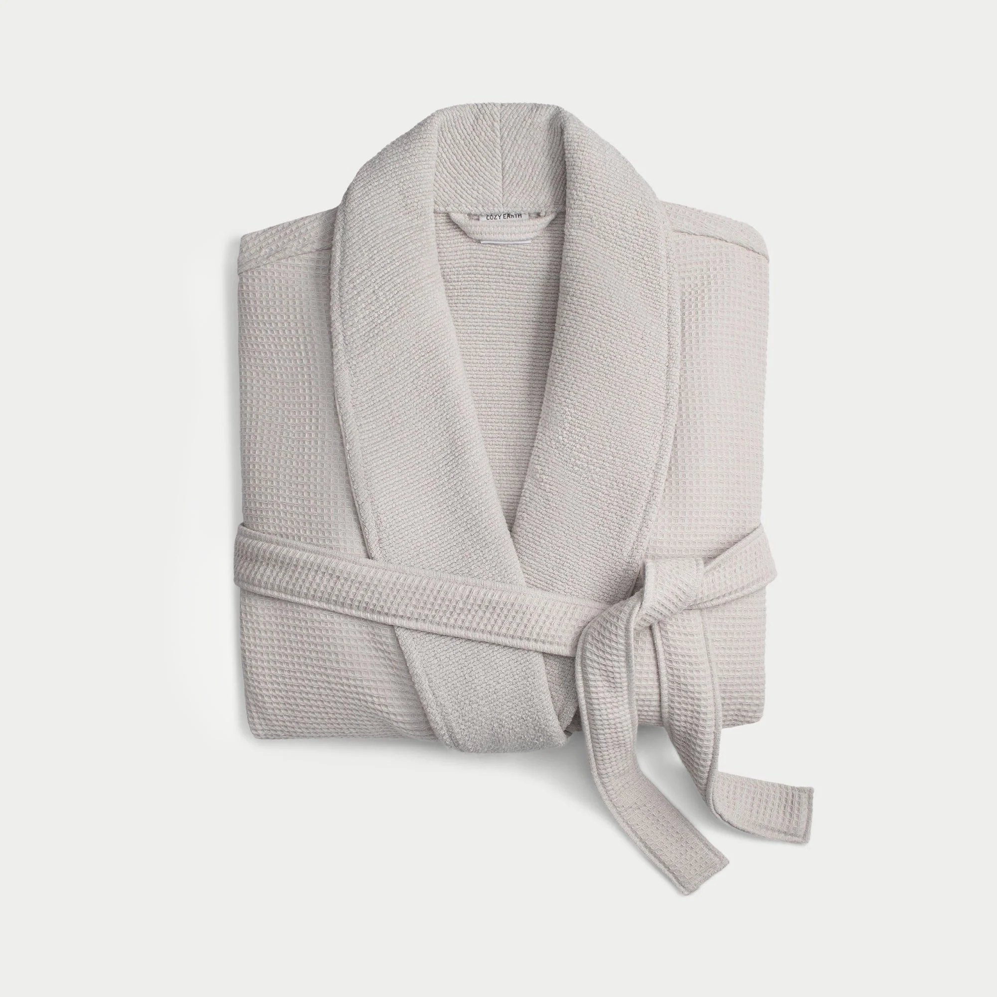 Cozy Earth Waffle Bath Robe Available in Charcoal, White and Light Grey - Image 9