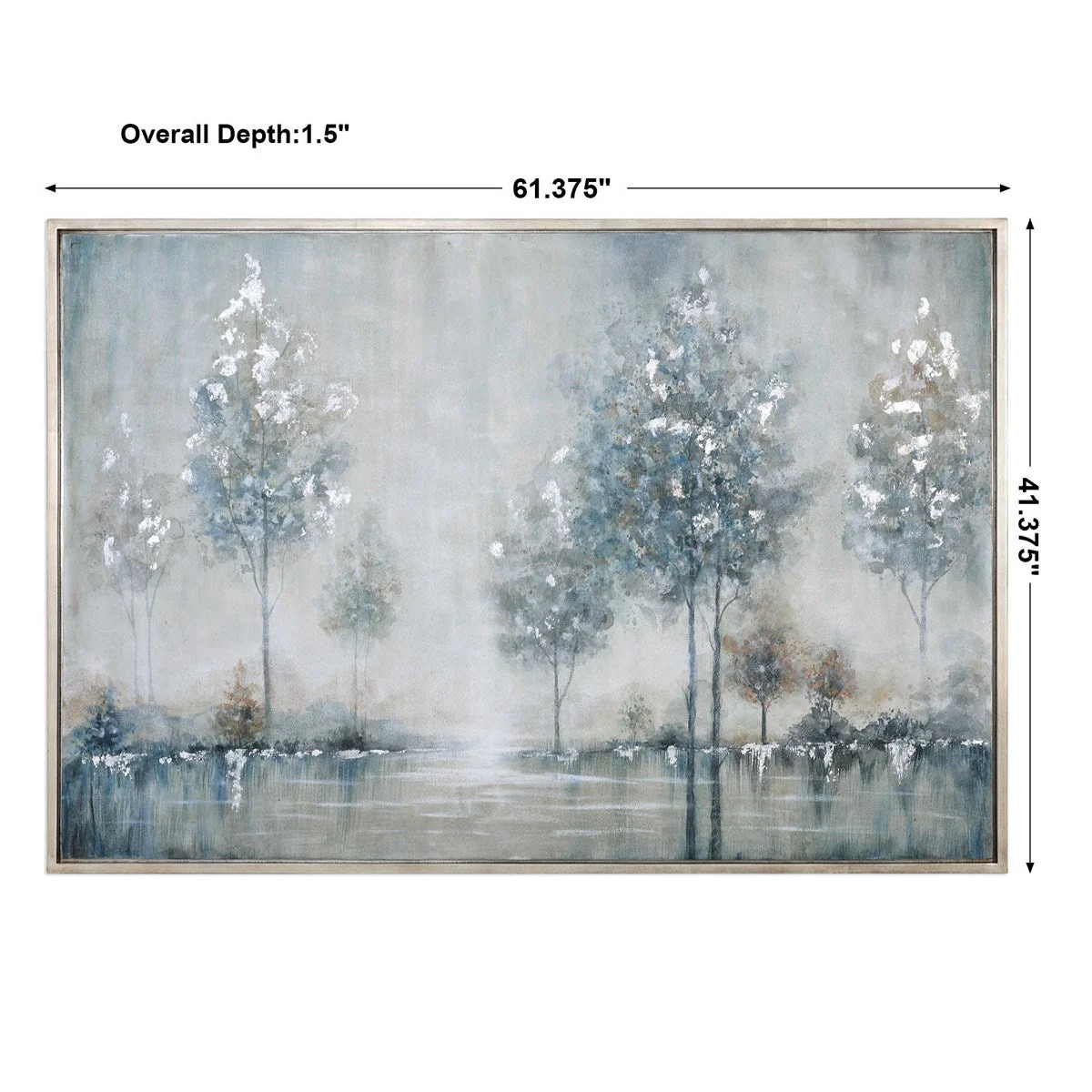 Uttermost Walk In The Meadow Snowy Lake Hand Painted Canvas - Image 3