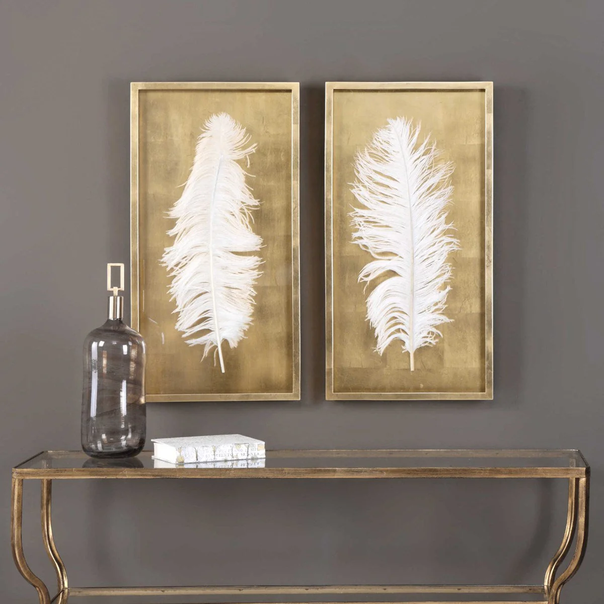 Uttermost White Feathers Set of 2 Shadow Box Frames - Image 2