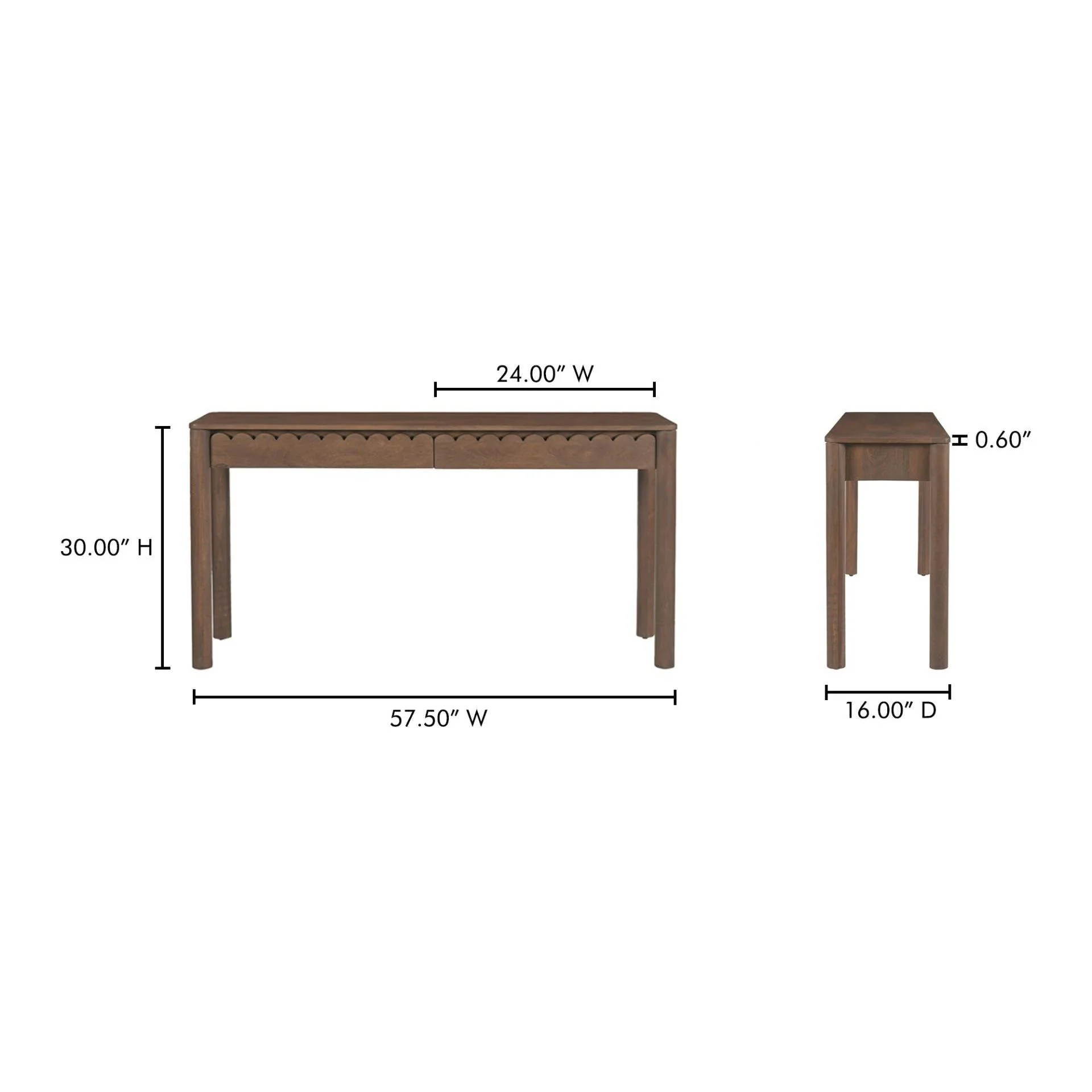 Moe’s Home Collection Wiley Vintage Brown Mango Wood Console Table - Image 12