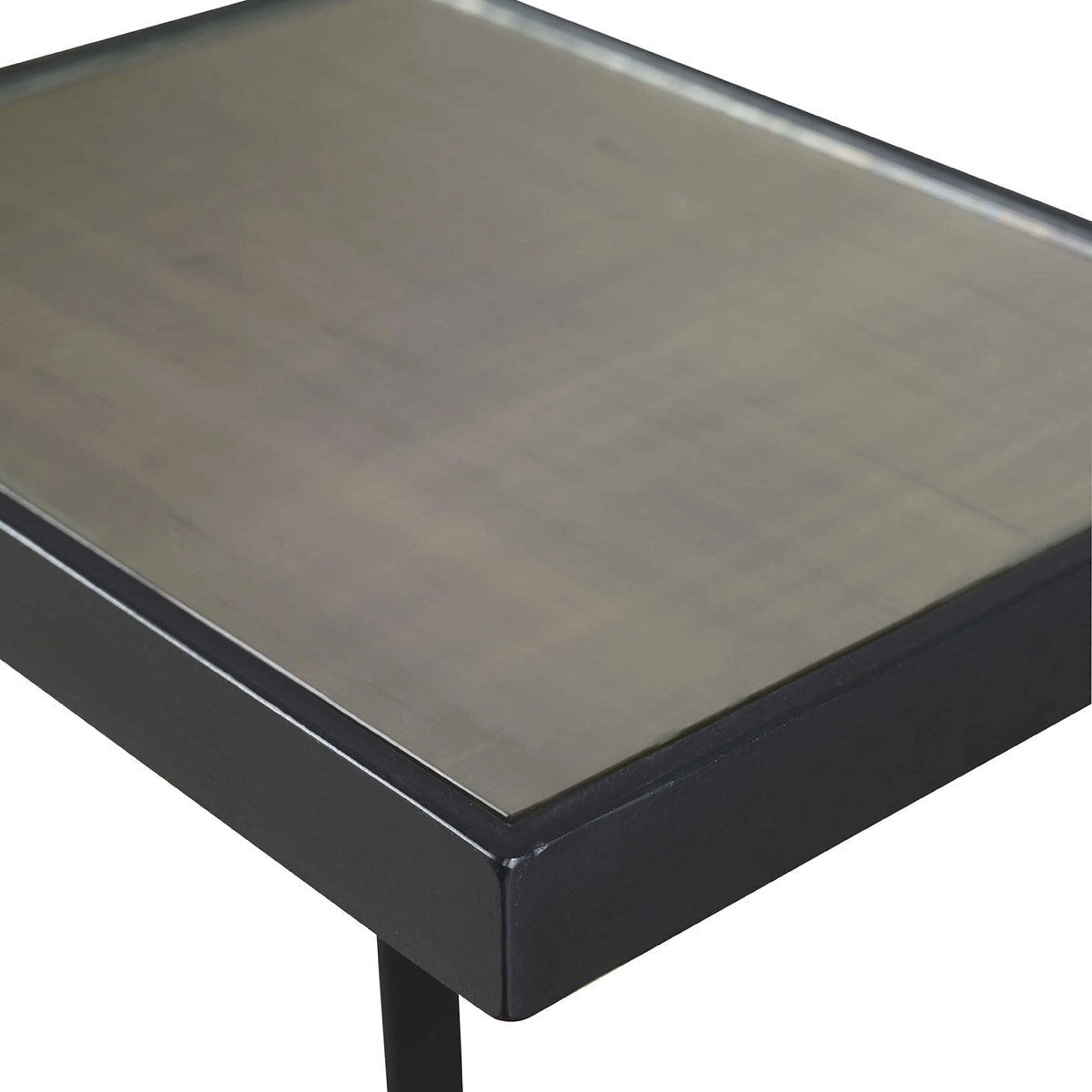 Uttermost Windell Mirrored Top With Black Iron Base Modern Accent Table - Image 6