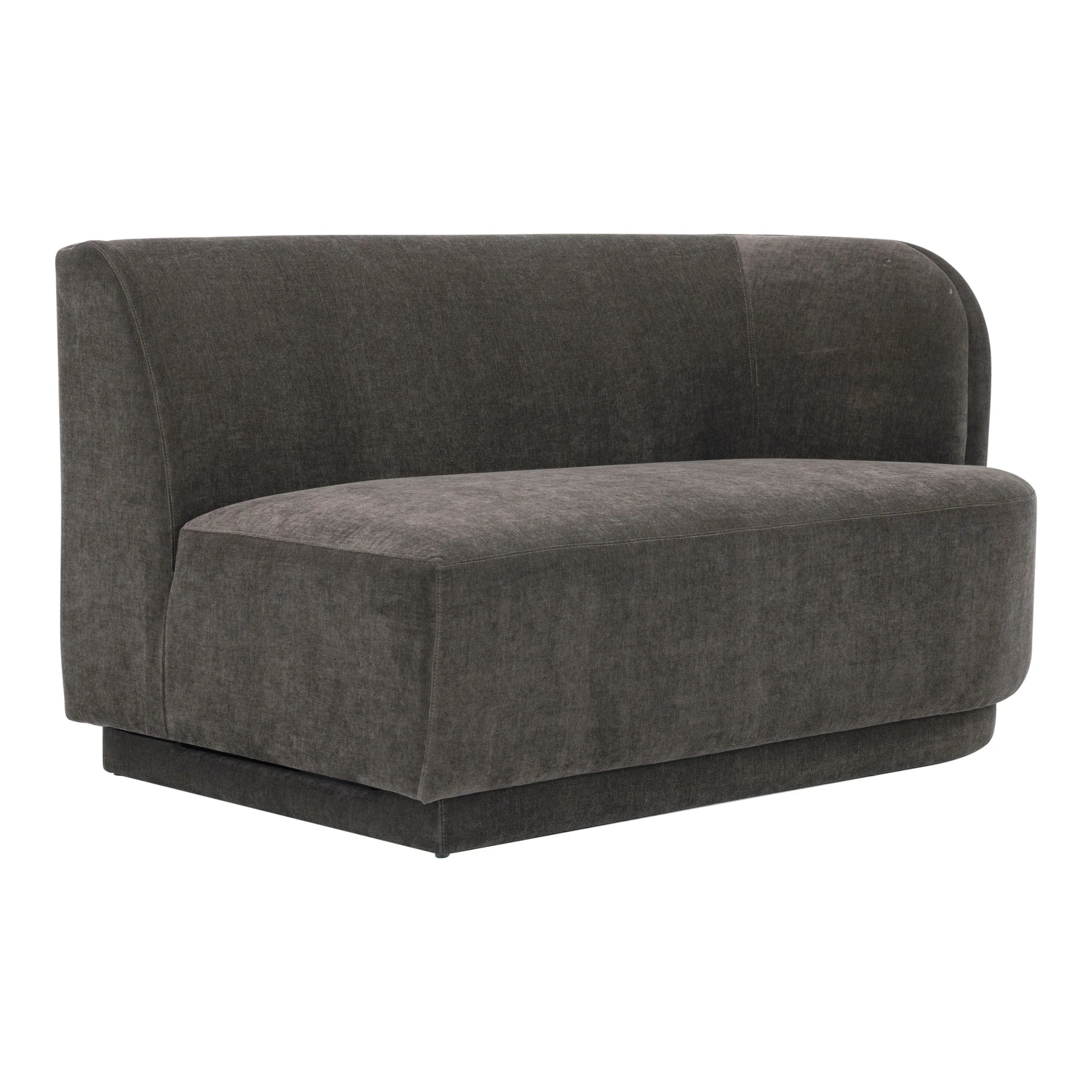 Moe's Home Collection Yoon Grey 2 Seat Sofa Right-Facing