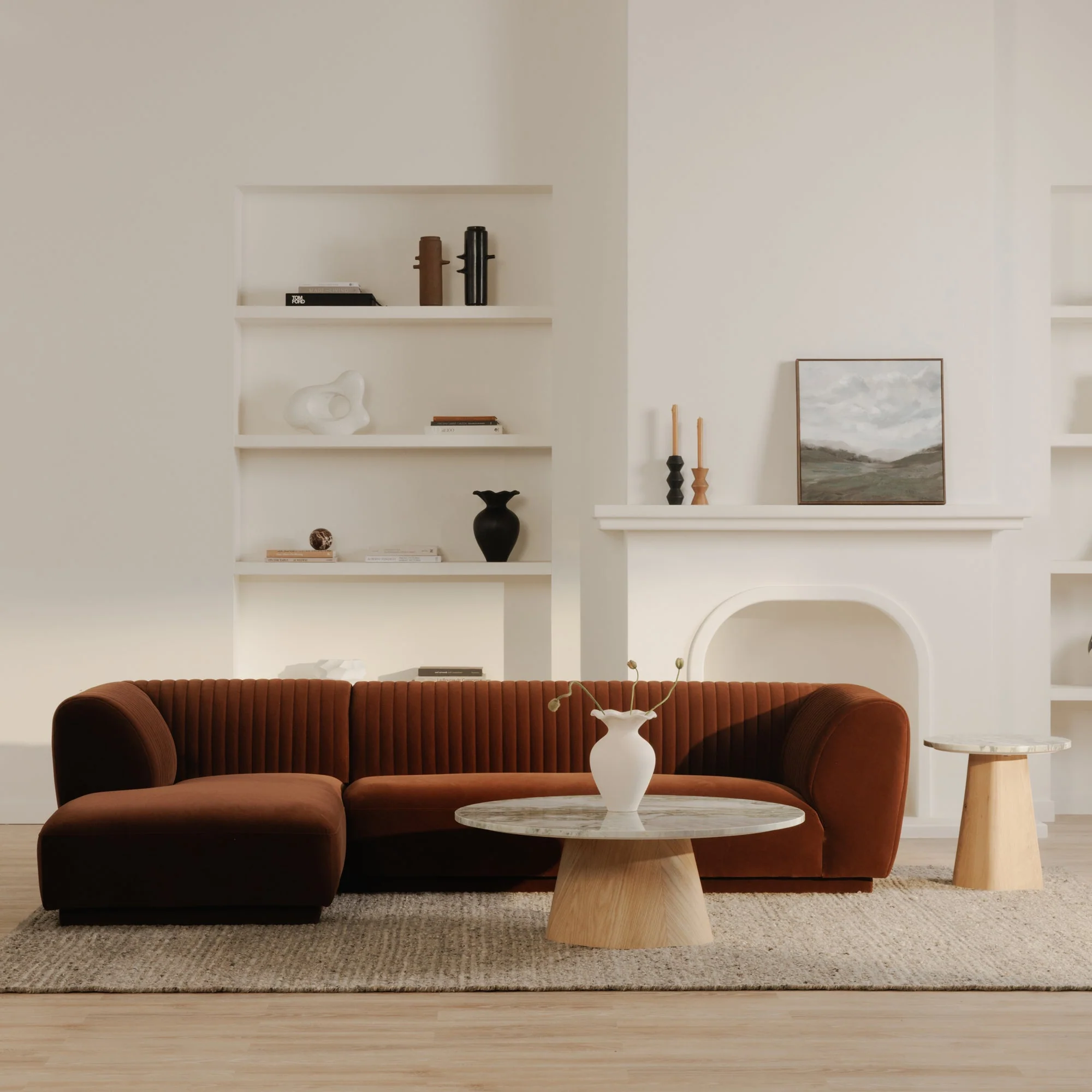 Moe's Home Collection Zandro Warm Brown Left-Facing Sectional - Image 9