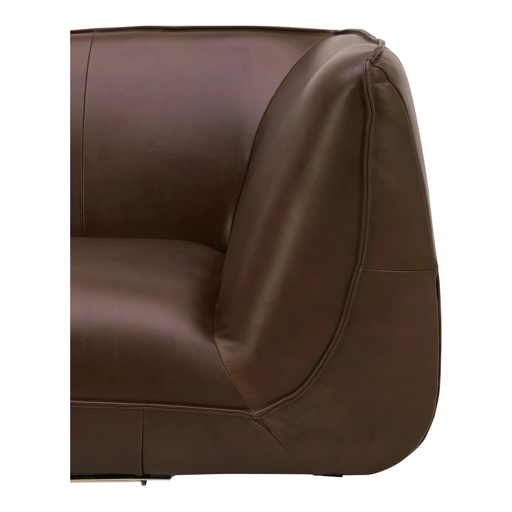 Moe's Home Collection Zeppelin Toasted Hickory Classic L-Shaped Modular Leather Sectional - Image 6