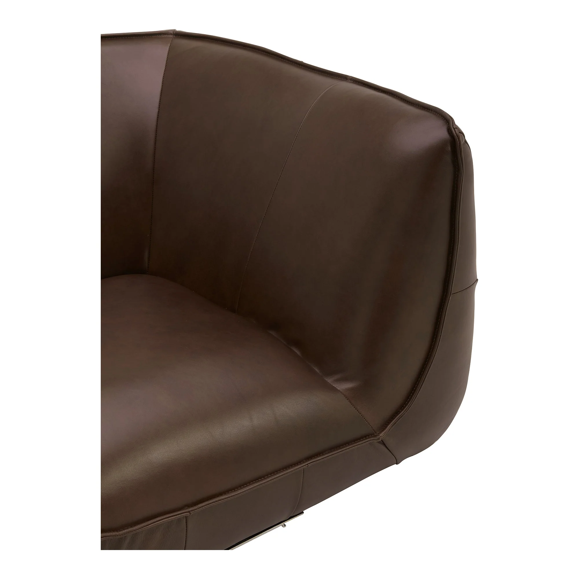 Moe's Home Collection Zeppelin Toasted Hickory Classic L-Shaped Modular Leather Sectional - Image 8