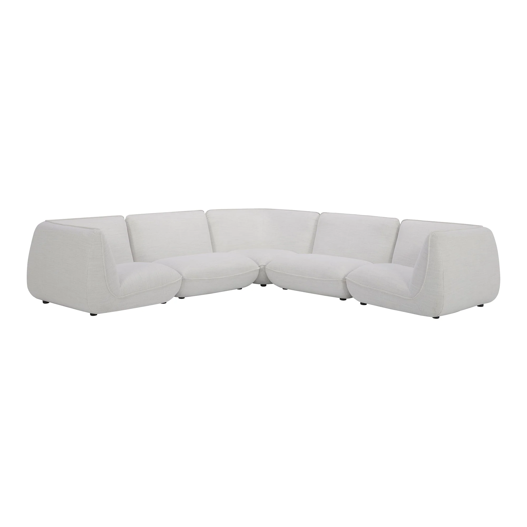 Moe's Home Collection Zeppelin Salt Stone White Classic L-Shaped Modular Sectional