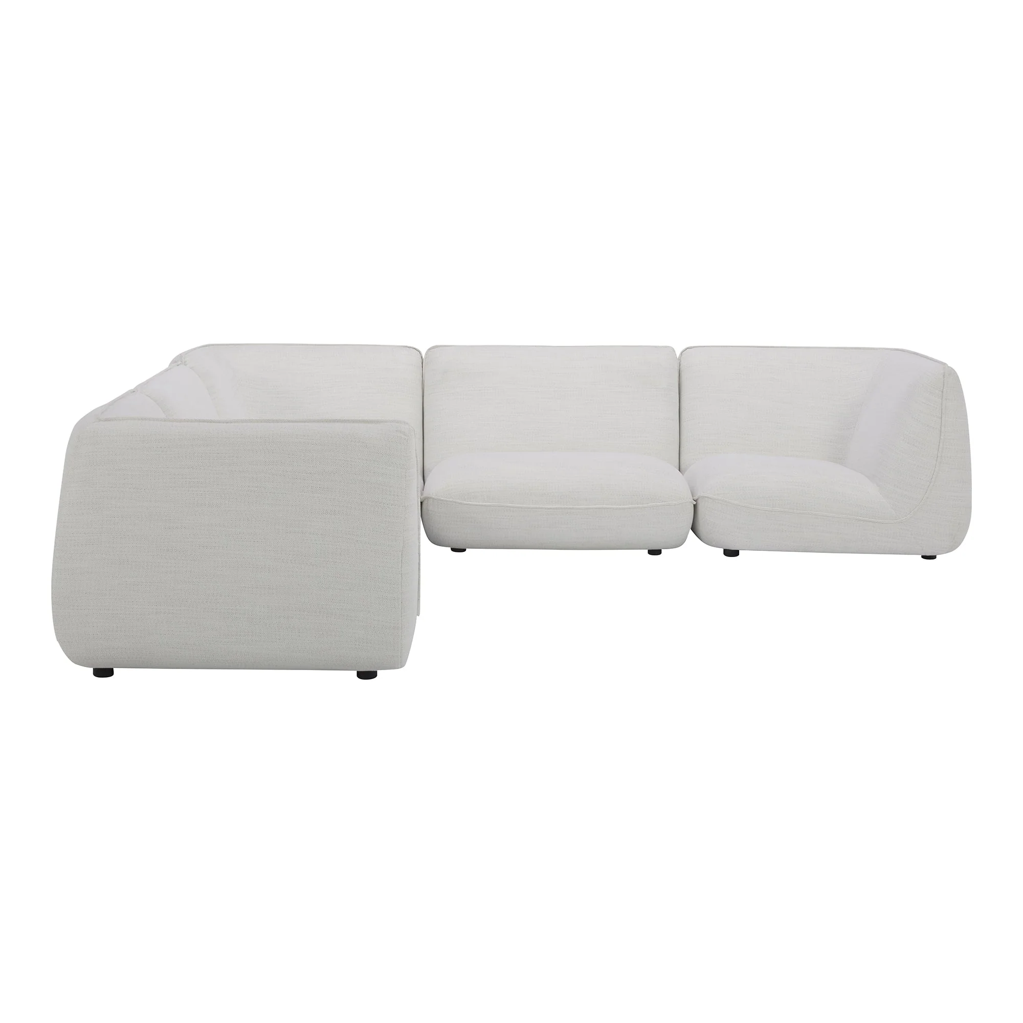 Moe's Home Collection Zeppelin Salt Stone White Classic L-Shaped Modular Sectional - Image 2