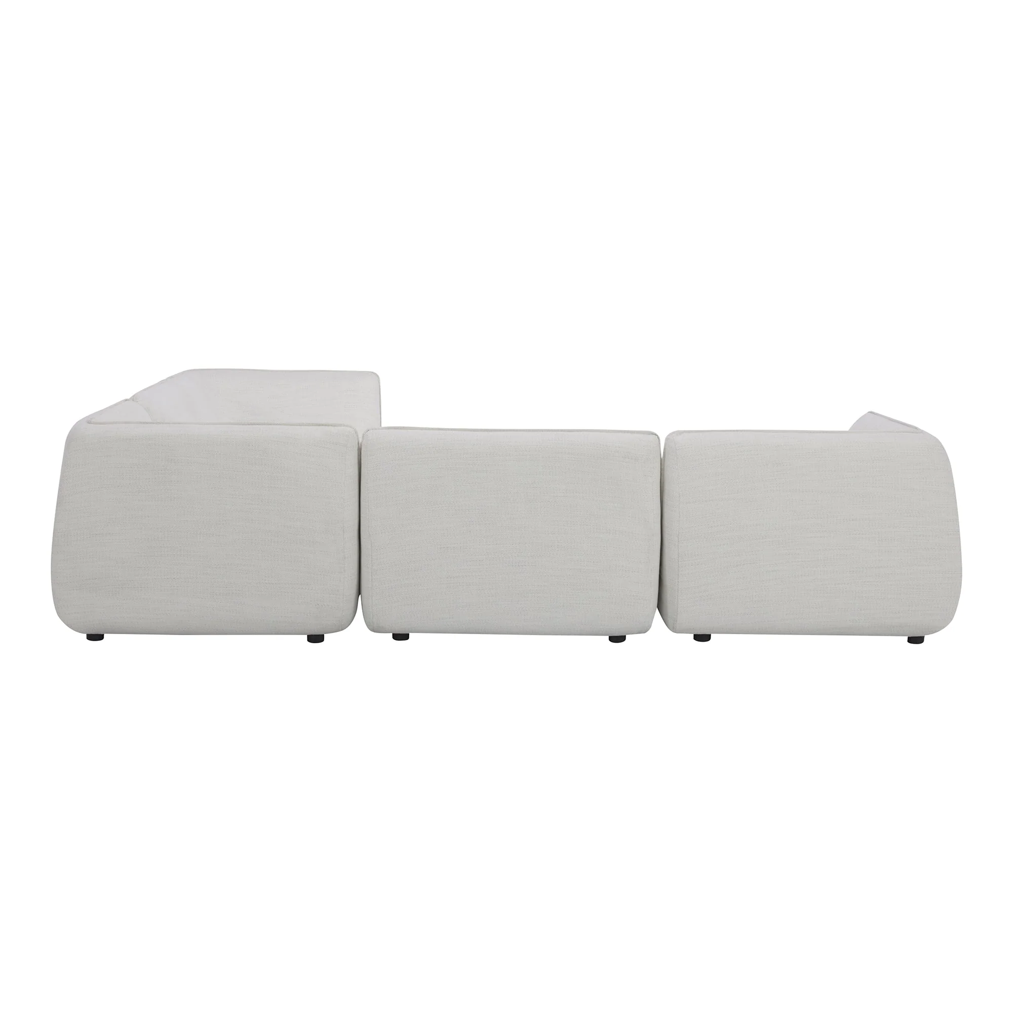 Moe's Home Collection Zeppelin Salt Stone White Classic L-Shaped Modular Sectional - Image 3