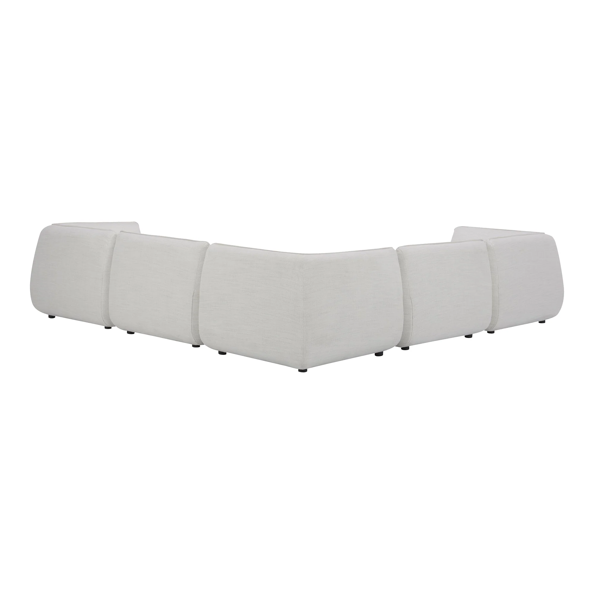 Moe's Home Collection Zeppelin Salt Stone White Classic L-Shaped Modular Sectional - Image 4
