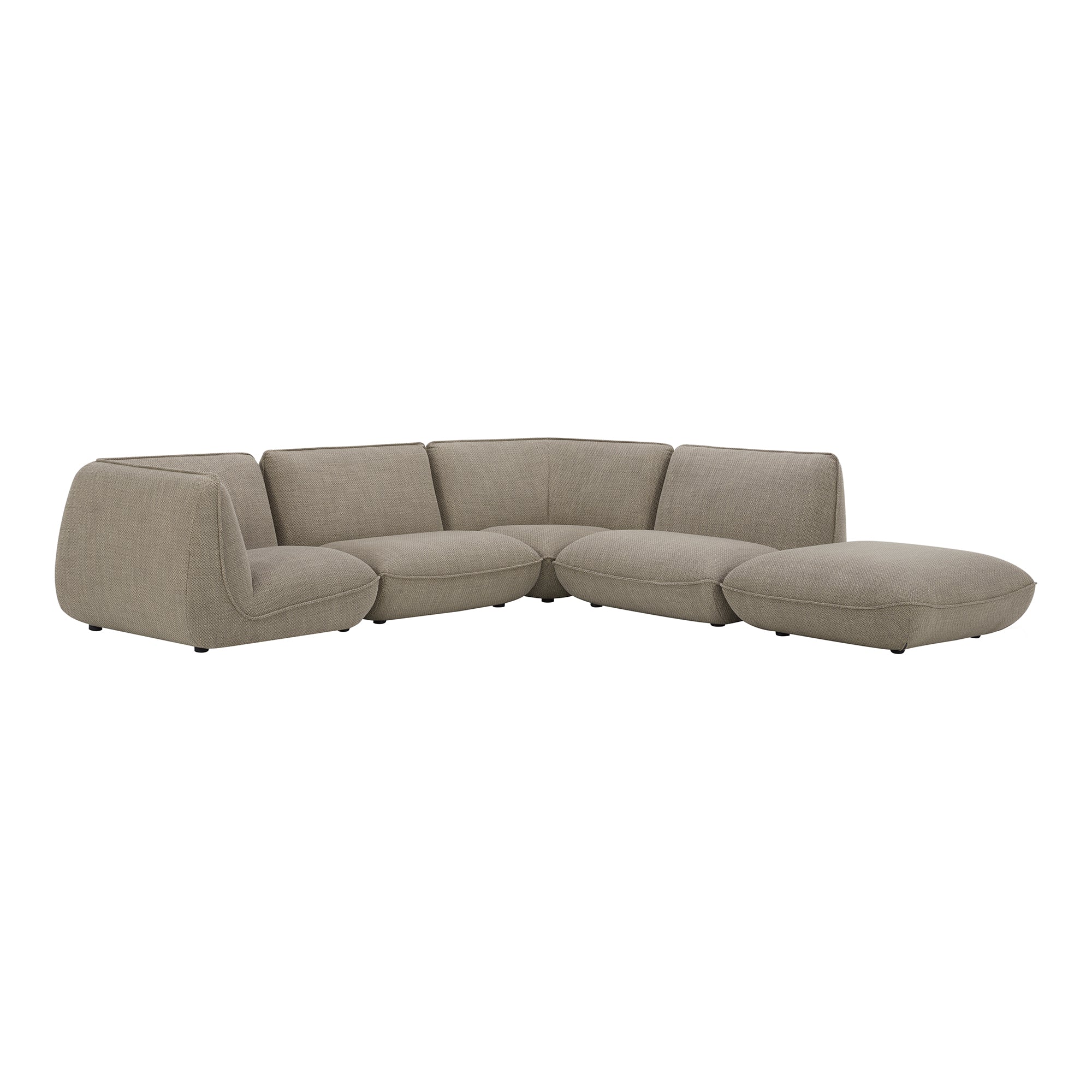 Moe's Home Collection Zeppelin Speckled Pumice Dream Modular Sectional