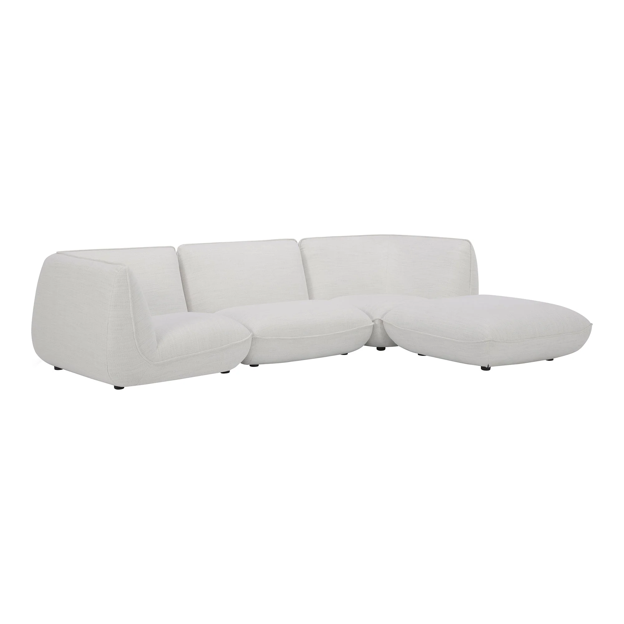 Moe's Home Collection Zeppelin Lounge Salt Stone White Modular - Image 3