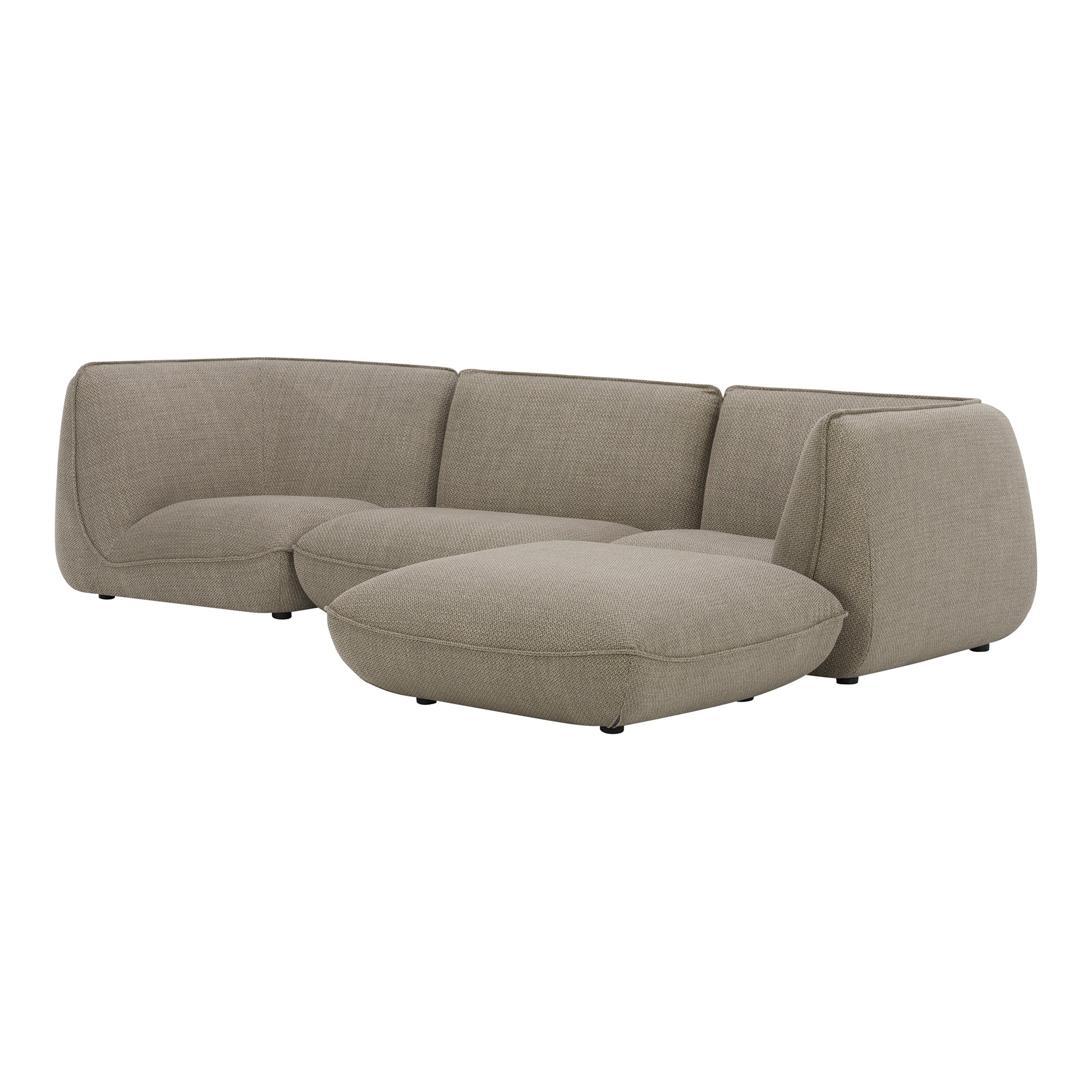 Moe's Home Collection Zeppelin Lounge Speckled Pumice Modular Sectional - Image 3