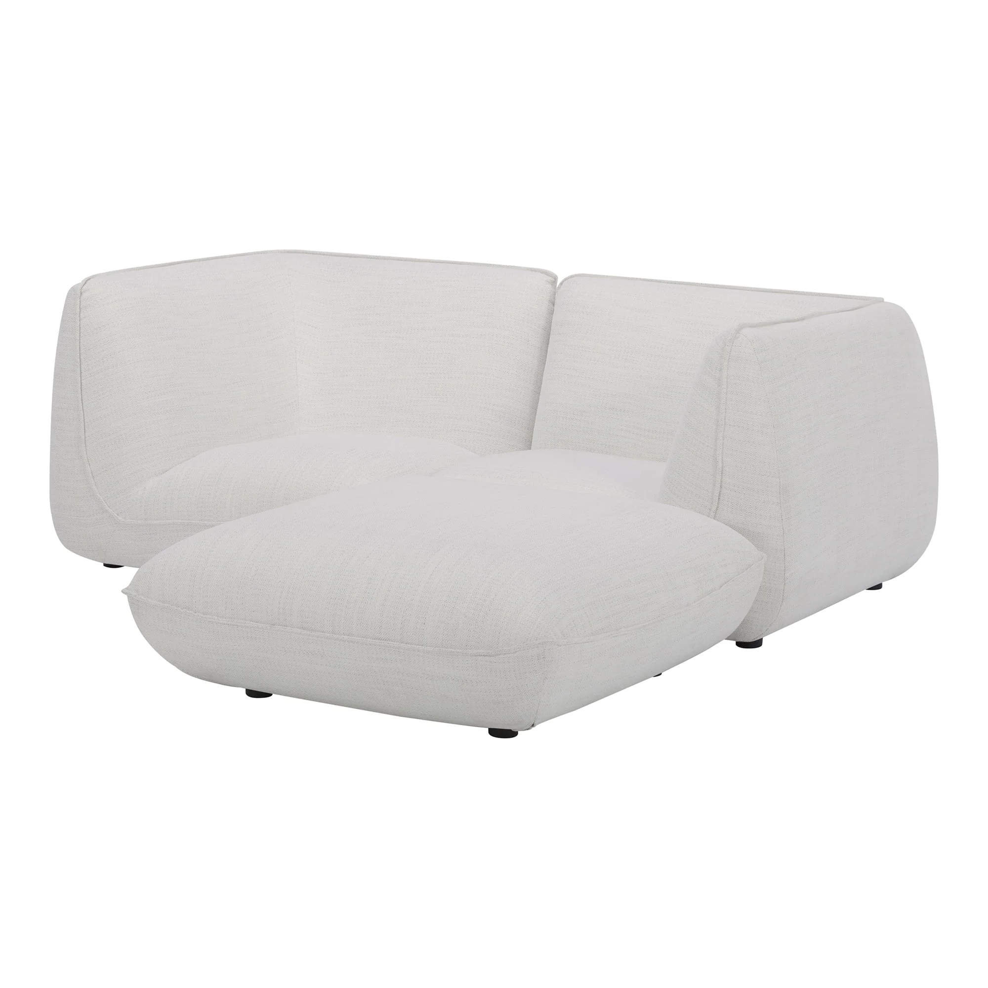 Moe's Home Collection Zeppelin Nook Salt Stone White Modular Sectional - Image 4