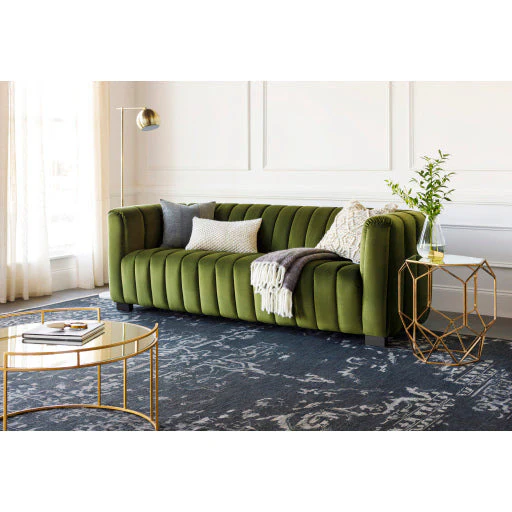 Surya Zig Zag Modern Glass Top With Gold Metal Base Accent Side Table ZIA-002 - Image 2